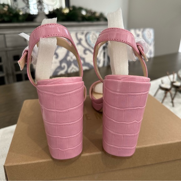 NIB Steve Madden Perseplois Patent Block Heel Pink Size 9.5 - Picture 3 of 10